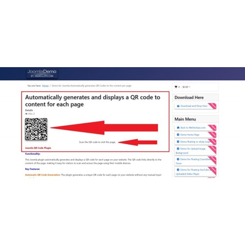 Automatic Generates QR codes to Content