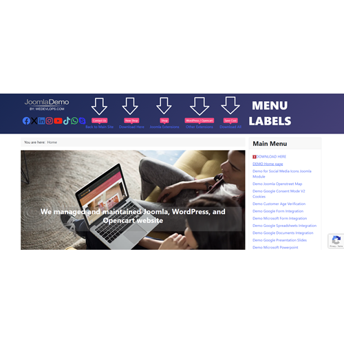 Menu Label enhancer for Joomla
