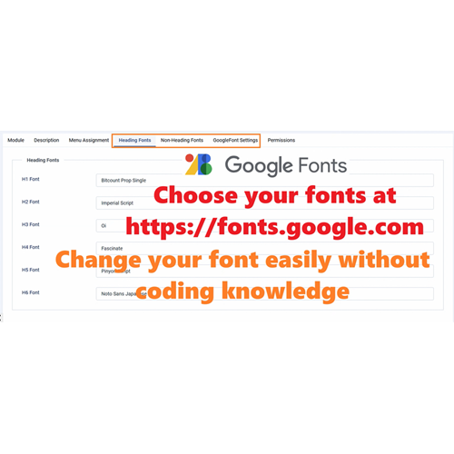 Google Font Integration for Joomla PRO version