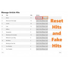Reset Article Hits and Fake Hits