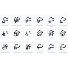 Cloud Icons set with transparent background svg 