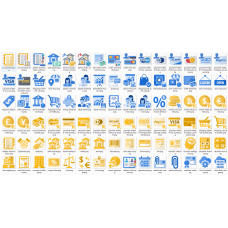 Blue Yellow Icon with transparent background png and svg 