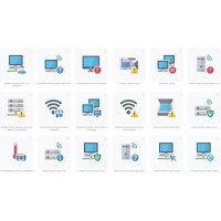 Electronics Network Hardware Technology icons with transparent background
