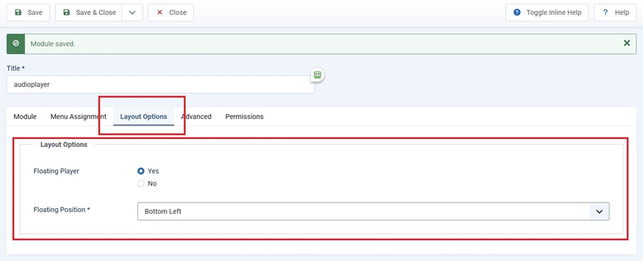 joomla mp3 player module settings