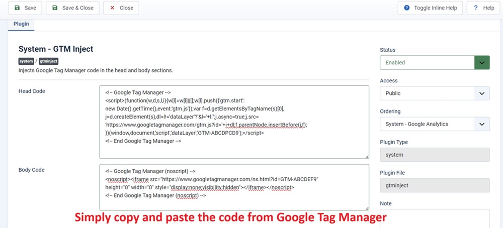 joomla google tag manager plugin