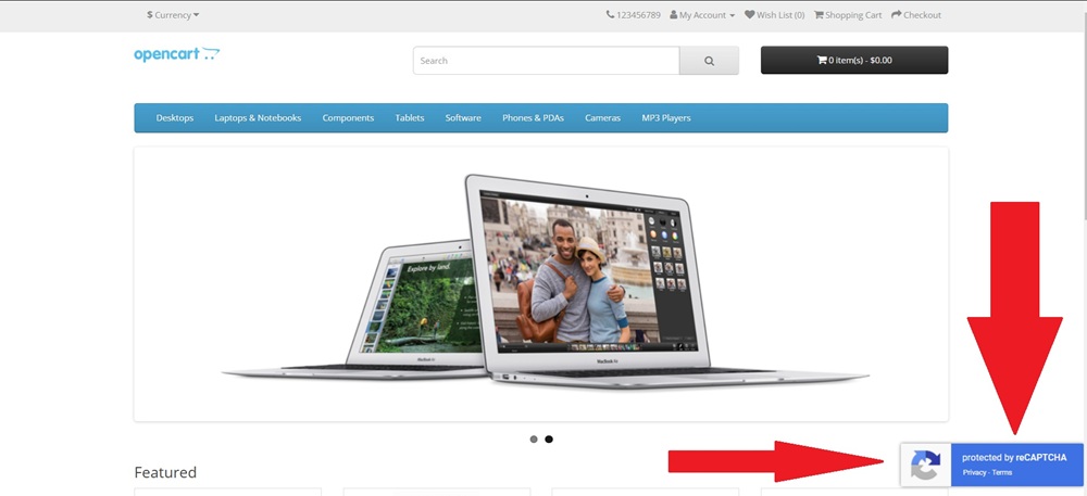 Opencart Invisible ReCaptcha Captcha v3