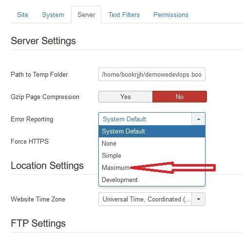 Admin Server Maximum Joomla