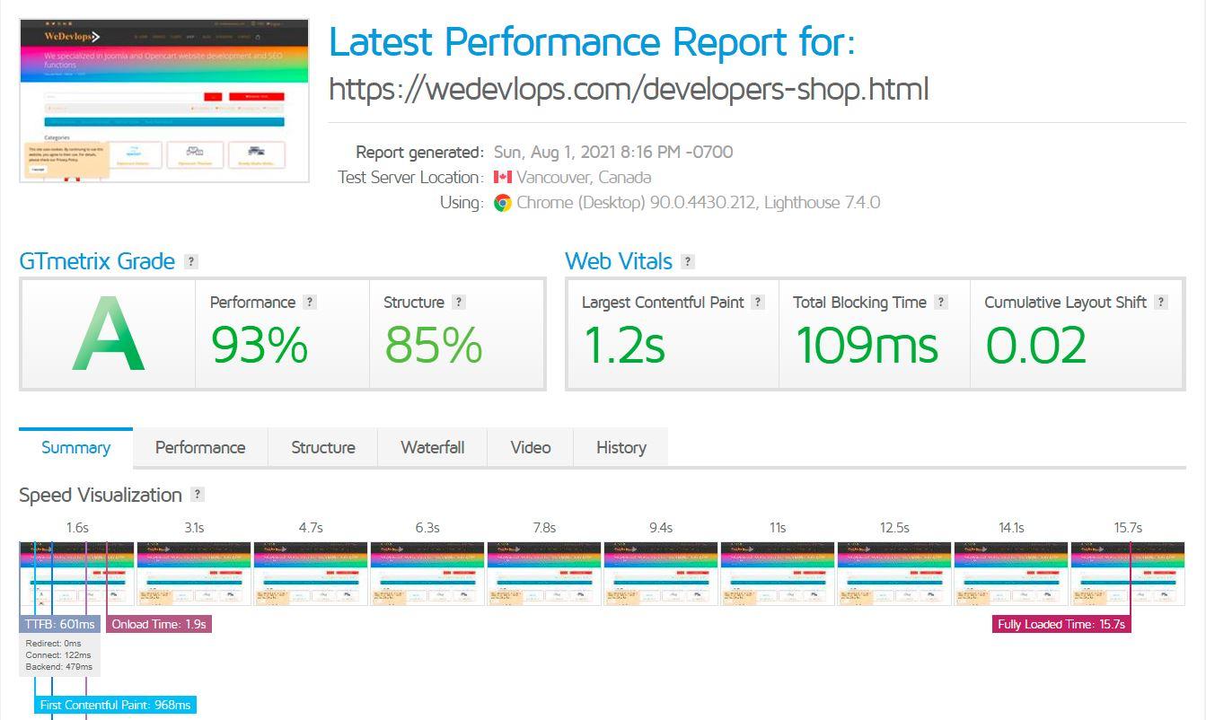 wedevlops opencart page speed